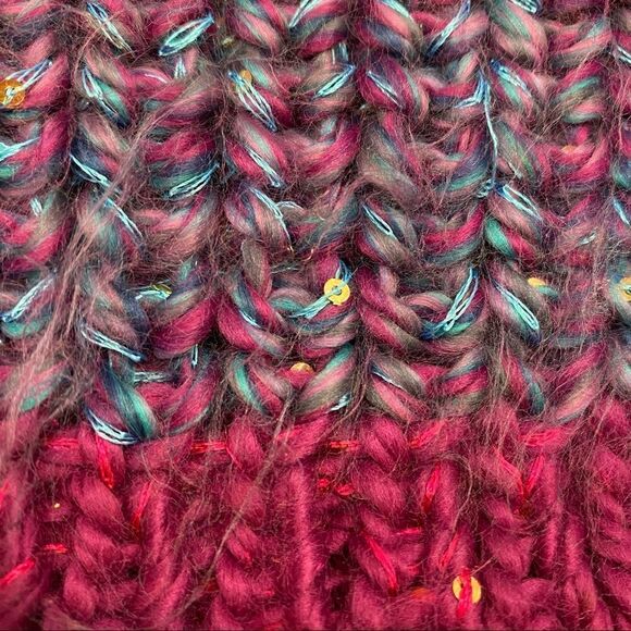 Girls Ruum Brand Knit Hat Size 5-7 Years Blue, Purple and Pink with‎ Sequins - Picture 5 of 5